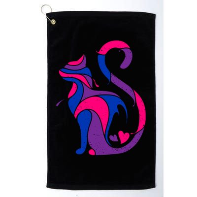 Bisexual Cat Lgbt Ally Support Cat Lover Pride Month Funny Gift Golf Towel