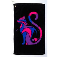 Bisexual Cat Lgbt Ally Support Cat Lover Pride Month Funny Gift Golf Towel