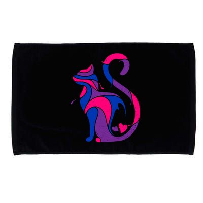 Bisexual Cat Lgbt Ally Support Cat Lover Pride Month Funny Gift Microfiber Hand Towel