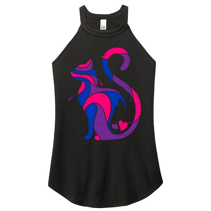 Bisexual Cat Lgbt Ally Support Cat Lover Pride Month Funny Gift Women's Perfect Tri Rocker Tank
