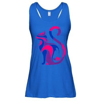 Bisexual Cat Lgbt Ally Support Cat Lover Pride Month Funny Gift Ladies Essential Flowy Tank