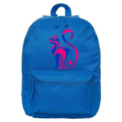 Bisexual Cat Lgbt Ally Support Cat Lover Pride Month Funny Gift 16 in Basic Backpack