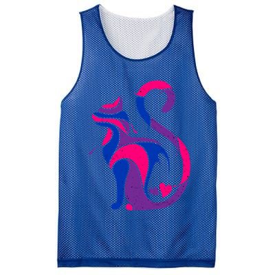 Bisexual Cat Lgbt Ally Support Cat Lover Pride Month Funny Gift Mesh Reversible Basketball Jersey Tank
