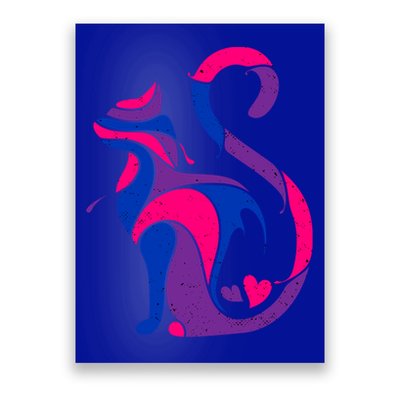Bisexual Cat Lgbt Ally Support Cat Lover Pride Month Funny Gift Poster