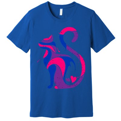 Bisexual Cat Lgbt Ally Support Cat Lover Pride Month Funny Gift Premium T-Shirt