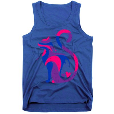Bisexual Cat Lgbt Ally Support Cat Lover Pride Month Funny Gift Tank Top