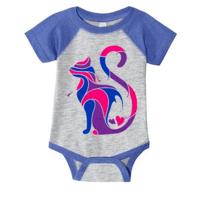 Bisexual Cat Lgbt Ally Support Cat Lover Pride Month Funny Gift Infant Baby Jersey Bodysuit