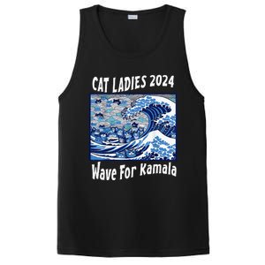 Blue Cat Ladies 2024 Wave For Kamala Funny PosiCharge Competitor Tank