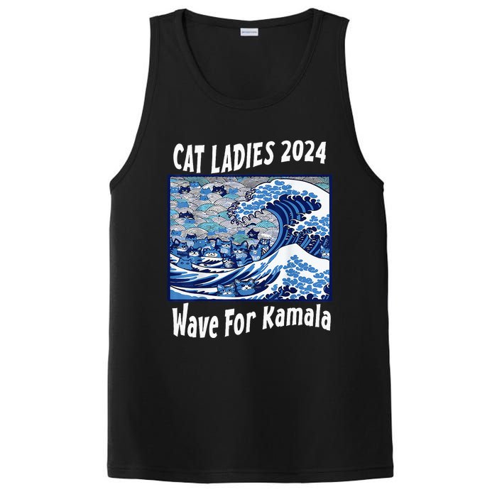 Blue Cat Ladies 2024 Wave For Kamala Funny PosiCharge Competitor Tank