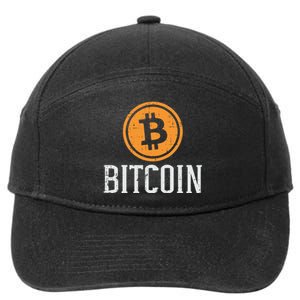 Bitcoin Coin Logo Btc Cyrpto Cryptocurrency Trader Women 7-Panel Snapback Hat