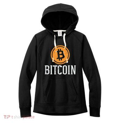 Bitcoin Coin Logo Btc Cyrpto Cryptocurrency Trader Women Women's Fleece Hoodie