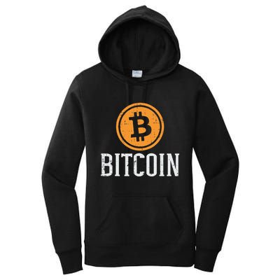Bitcoin Coin Logo Btc Cyrpto Cryptocurrency Trader Women Women's Pullover Hoodie