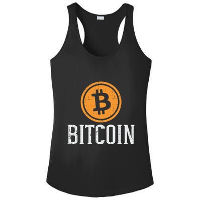 Bitcoin Coin Logo Btc Cyrpto Cryptocurrency Trader Women Ladies PosiCharge Competitor Racerback Tank