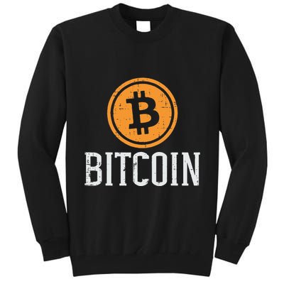 Bitcoin Coin Logo Btc Cyrpto Cryptocurrency Trader Women Tall Sweatshirt