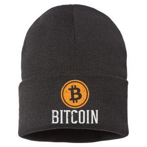 Bitcoin Coin Logo Btc Cyrpto Cryptocurrency Trader Women Sustainable Knit Beanie