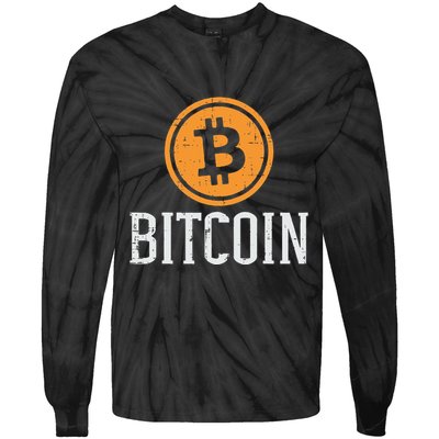 Bitcoin Coin Logo Btc Cyrpto Cryptocurrency Trader Women Tie-Dye Long Sleeve Shirt