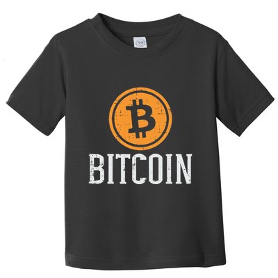 Bitcoin Coin Logo Btc Cyrpto Cryptocurrency Trader Women Toddler T-Shirt