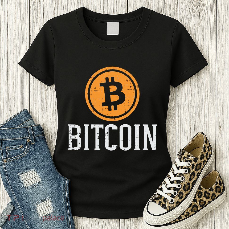 Bitcoin Coin Logo Btc Cyrpto Cryptocurrency Trader Women Womens T-Shirt