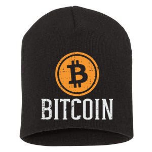 Bitcoin Coin Logo Btc Cyrpto Cryptocurrency Trader Women Short Acrylic Beanie