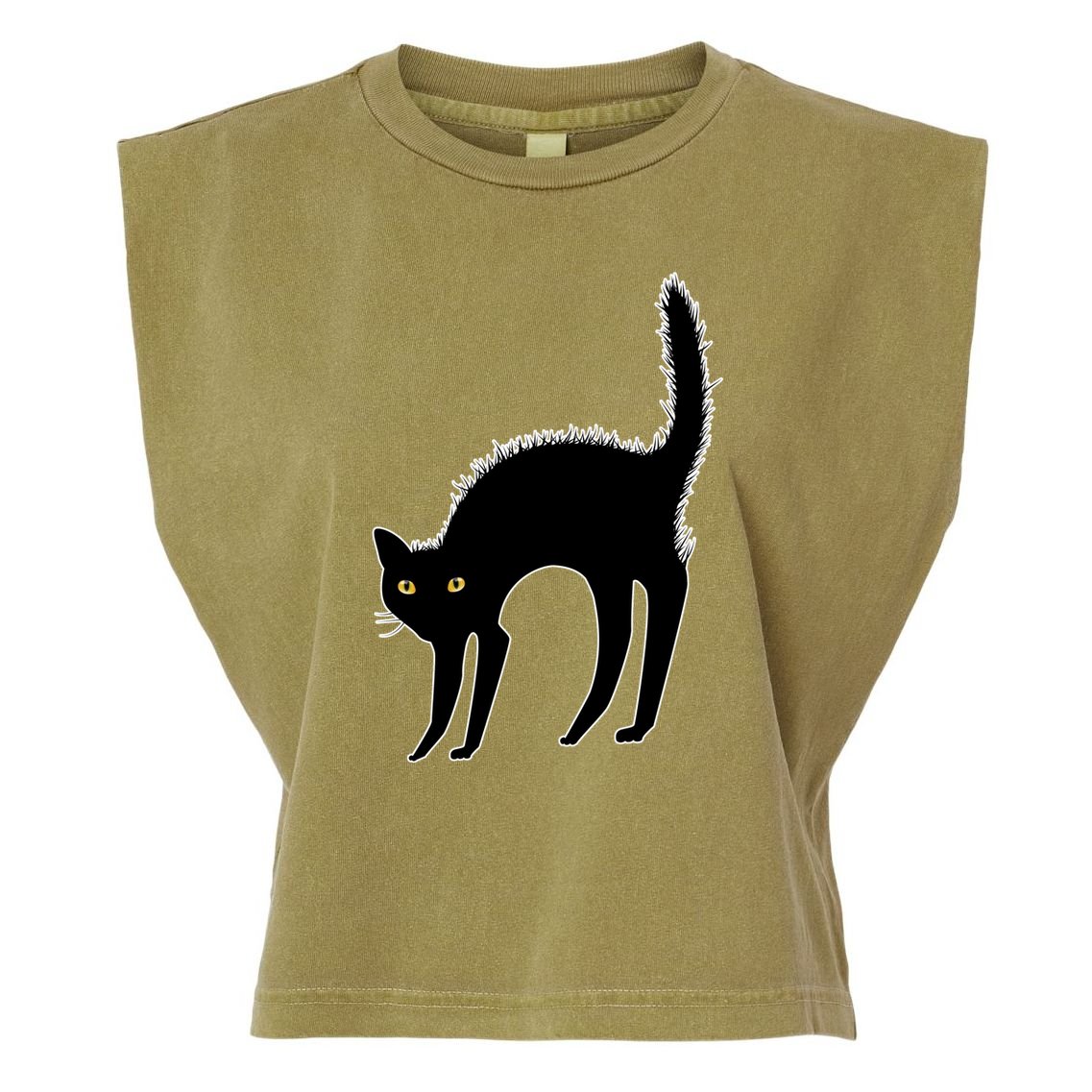 Black Cat Lover Gift Garment-Dyed Women's Muscle Tee