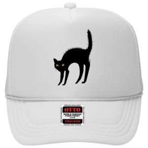 Black Cat Lover Gift High Crown Mesh Back Trucker Hat