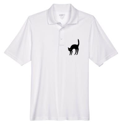 Black Cat Lover Gift Men's Origin Performance Piqué Polo