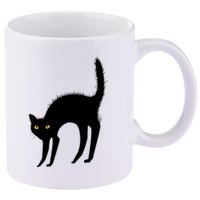 Black Cat Lover Gift 11oz C Handle Ceramic Mug
