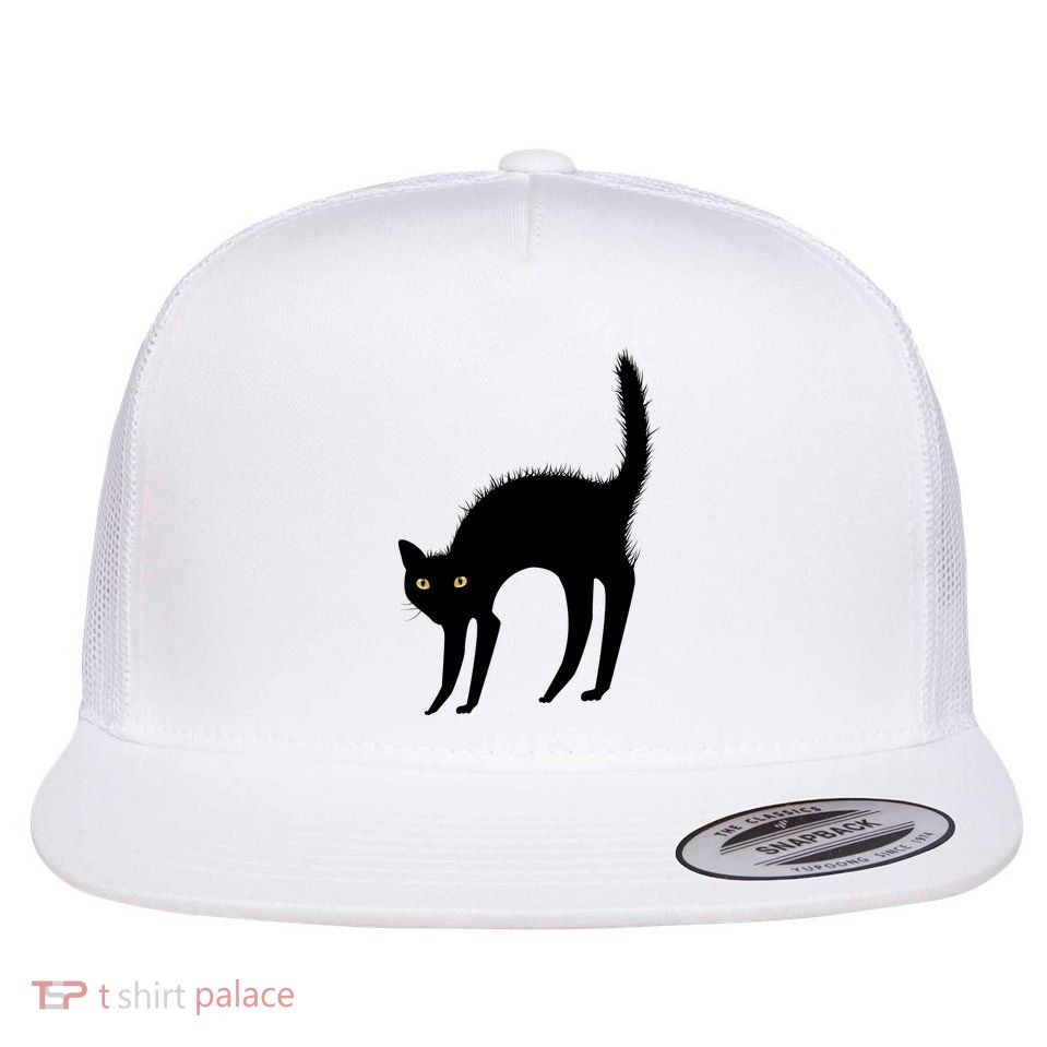 Black Cat Lover Gift Flatbill Hat