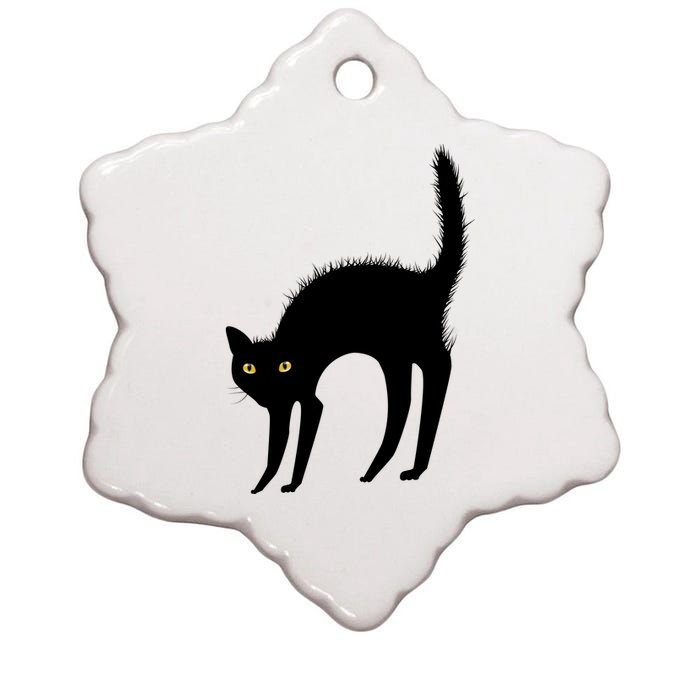 Black Cat Lover Gift Ceramic Star Ornament