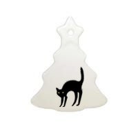 Black Cat Lover Gift Ceramic Tree Ornament