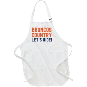 Broncos Country LetS Ride! Sports Team Fans Full-Length Apron With Pockets