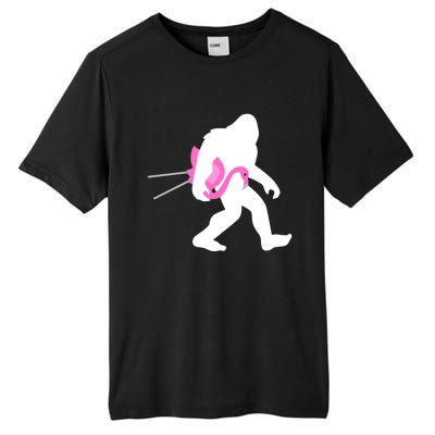 Bigfoot Carrying Lawn Flamingo Funny Sasquatch Gift Tall Fusion ChromaSoft Performance T-Shirt