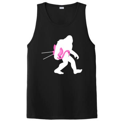 Bigfoot Carrying Lawn Flamingo Funny Sasquatch Gift PosiCharge Competitor Tank