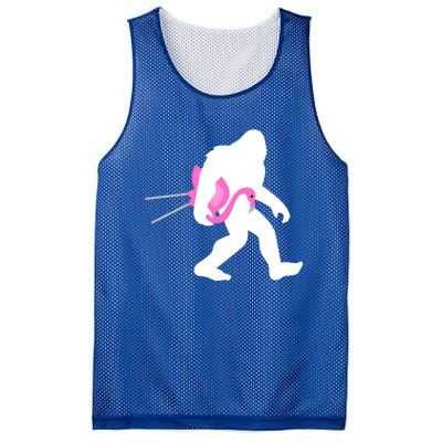 Bigfoot Carrying Lawn Flamingo Funny Sasquatch Gift Mesh Reversible Basketball Jersey Tank