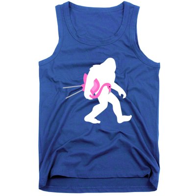 Bigfoot Carrying Lawn Flamingo Funny Sasquatch Gift Tank Top