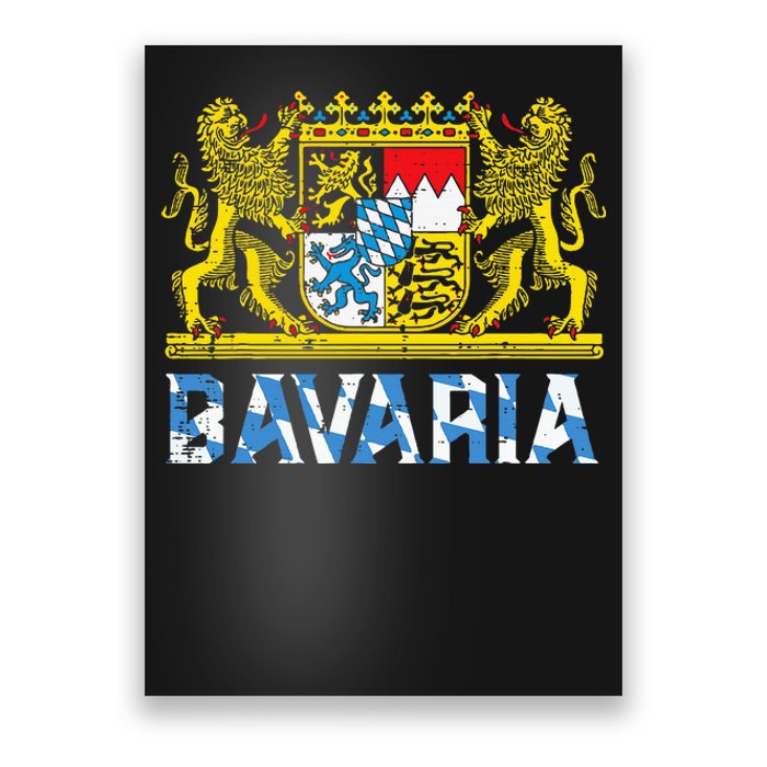 Bavaria Crest Lion Vintage German Oktoberfest Poster