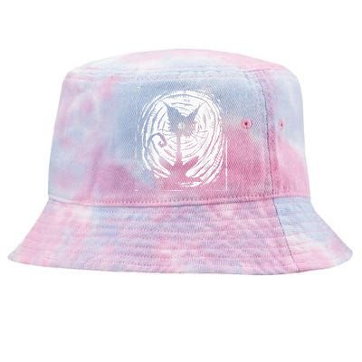 Black Cat Lazy Halloween Costume Scary Creepy Tie-Dyed Bucket Hat