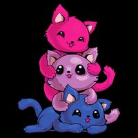 Bisexual Cat LGBT Kawaii Anime Kitten Bi Pride Flag Stripe Pom Pom Beanie