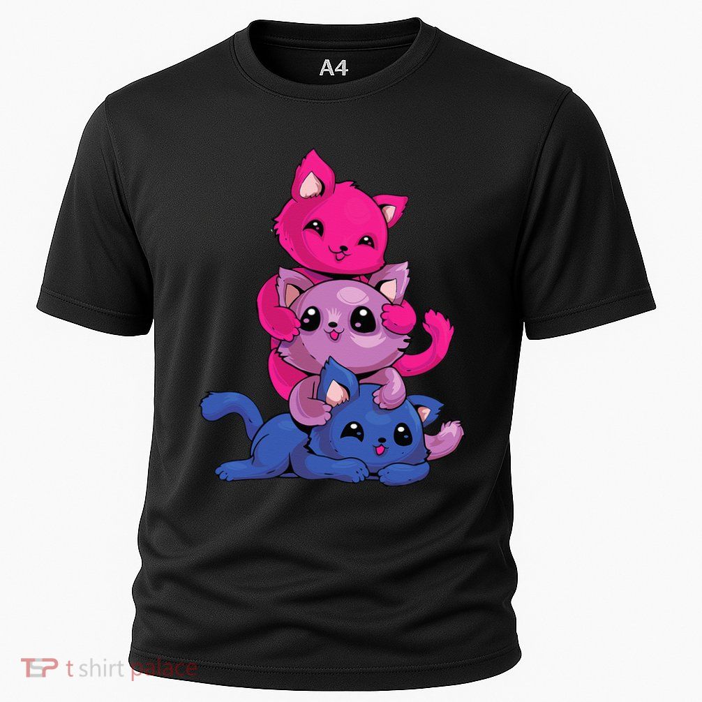 Bisexual Cat LGBT Kawaii Anime Kitten Bi Pride Flag Performance Shirt