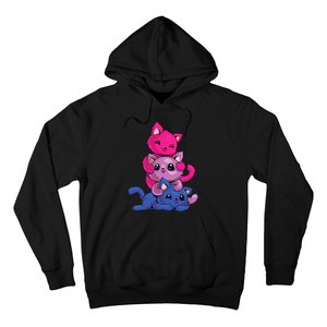 Bisexual Cat LGBT Kawaii Anime Kitten Bi Pride Flag Hoodie