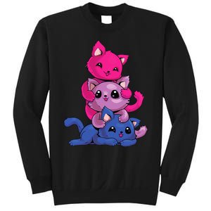 Bisexual Cat LGBT Kawaii Anime Kitten Bi Pride Flag Sweatshirt