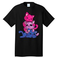 Bisexual Cat LGBT Kawaii Anime Kitten Bi Pride Flag Tall T-Shirt