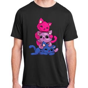 Bisexual Cat LGBT Kawaii Anime Kitten Bi Pride Flag Adult ChromaSoft Performance T-Shirt