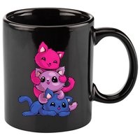 Bisexual Cat LGBT Kawaii Anime Kitten Bi Pride Flag 11oz C Handle Ceramic Mug