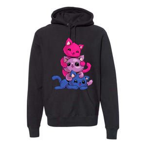 Bisexual Cat LGBT Kawaii Anime Kitten Bi Pride Flag Premium Hoodie