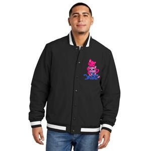 Bisexual Cat LGBT Kawaii Anime Kitten Bi Pride Flag Insulated Varsity Jacket