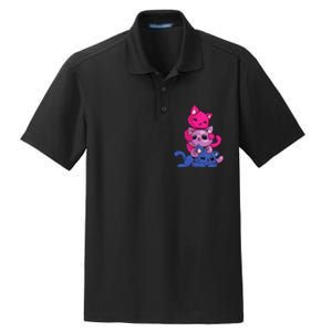 Bisexual Cat LGBT Kawaii Anime Kitten Bi Pride Flag Dry Zone Grid Polo