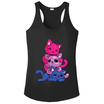 Bisexual Cat LGBT Kawaii Anime Kitten Bi Pride Flag Ladies PosiCharge Competitor Racerback Tank