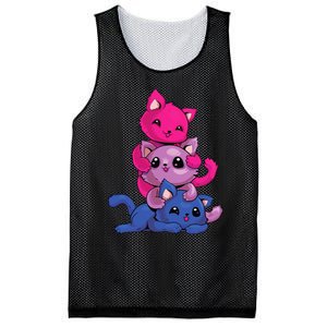 Bisexual Cat LGBT Kawaii Anime Kitten Bi Pride Flag Mesh Reversible Basketball Jersey Tank