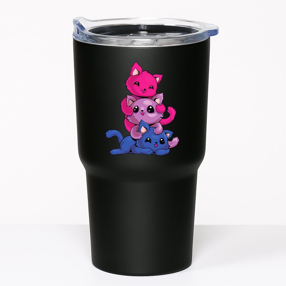 Bisexual Cat LGBT Kawaii Anime Kitten Bi Pride Flag Tumbler